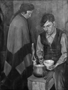 "La colazione dell’operaio" - olio su tela, cm 104 x 83