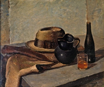 "Natura morta con cappello" - 1927, olio, cm 60,5 x 70